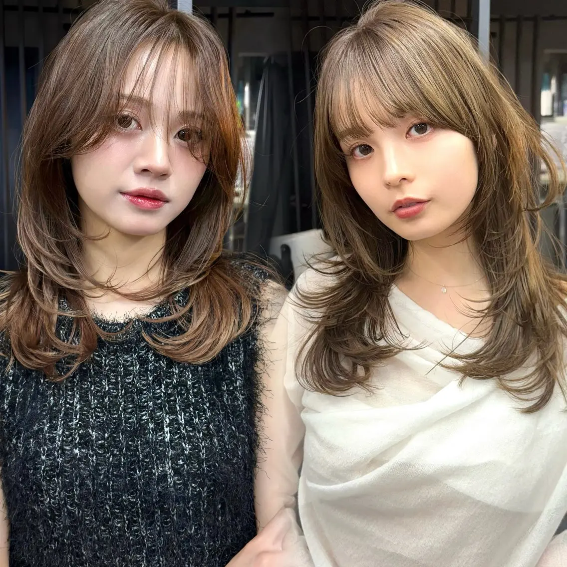 セミロング カラー カット ヘアカラー トリートメント 新宿/レイヤーカット 髪質改善/小顔見せのヘアスタイル