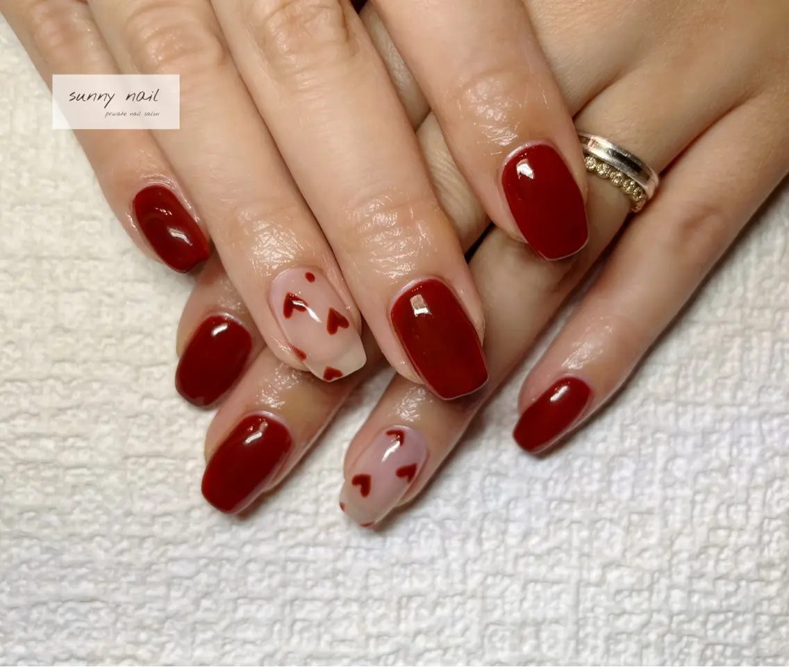ネイル ハート バレンタイン sunny nailのネイルデザイン