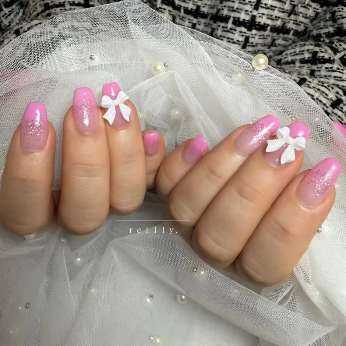 ネイル クリアネイル フラッシュネイル フレンチネイル ジェルネイル マグネットネイル ハンドネイル Reillynail みさきのネイルデザイン