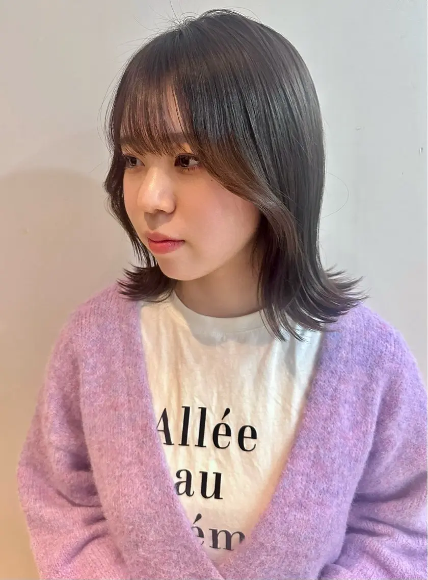 ミディアム カラー 髪質改善 中川 翔のヘアスタイル