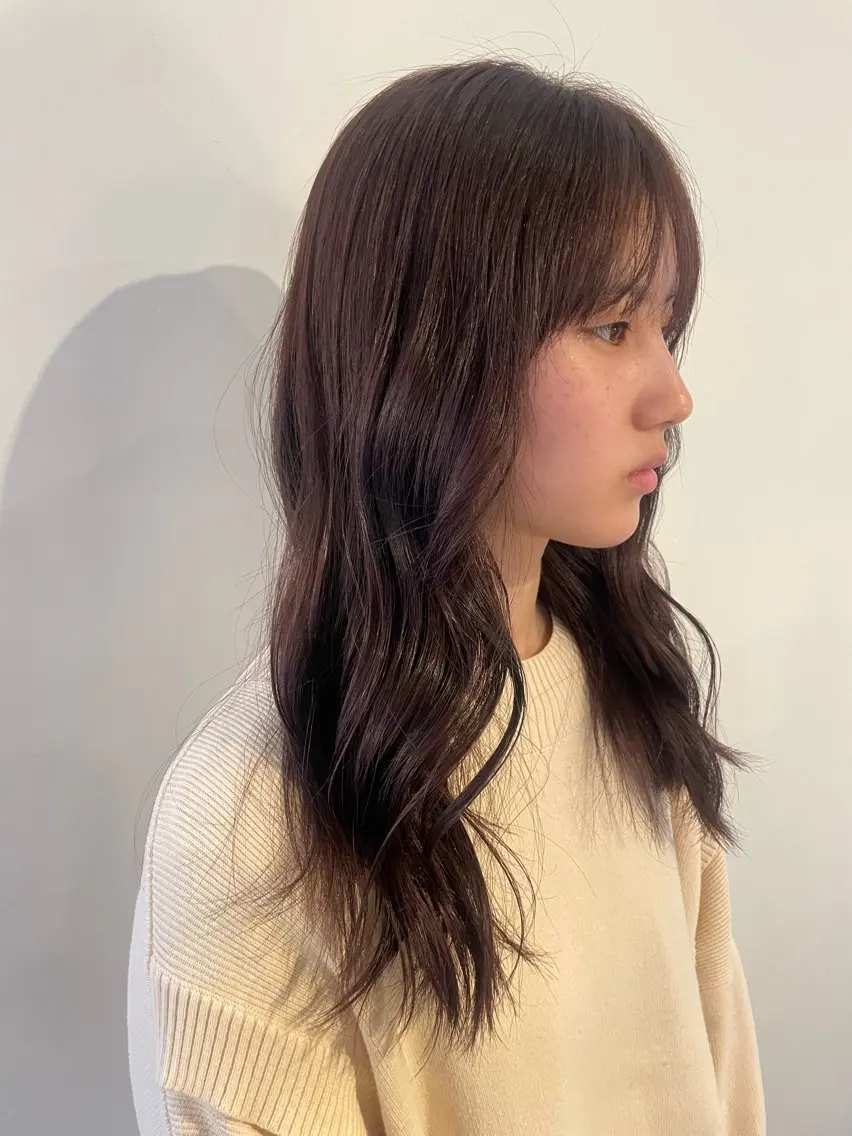 ロング カラー ブラウンカラー カット ヘアカラー トリートメント しのはら まどかのヘアスタイル