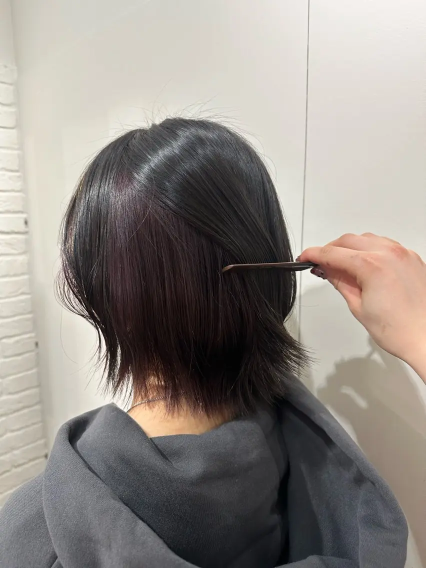 ミディアム パープルカラー ‎🤍ともえ‎🤍 /レイヤーカット🧸のヘアスタイル
