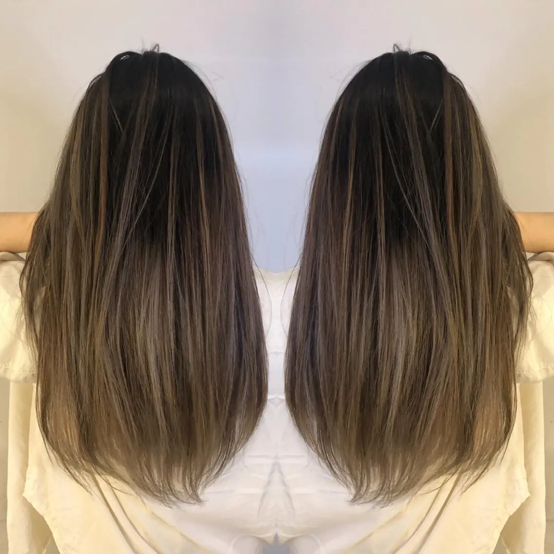 ロング カラー ブリーチカラー🌈 石垣翔太のヘアスタイル