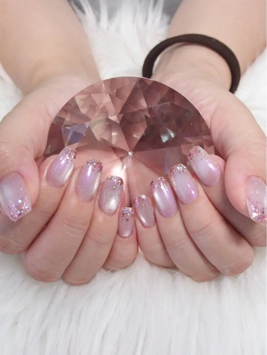 ネイル ラメ(グリッター) ラメグラデーション ハンドネイル フットネイル ハンドケア ネイルサロン High-Nailのネイルデザイン