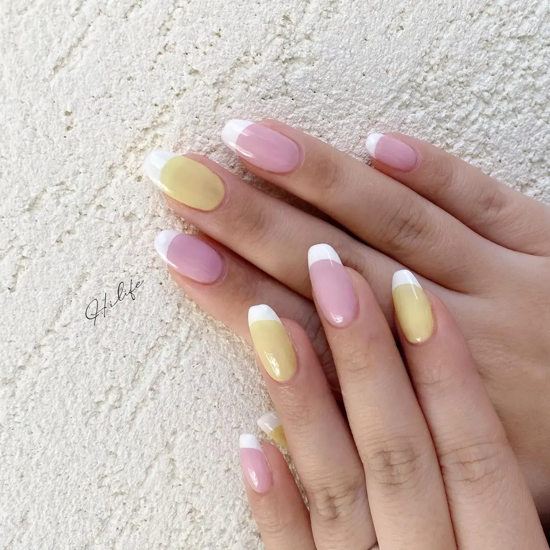 ネイル フレンチネイル 春ネイル ハンドネイル Nail Adore.のネイルデザイン
