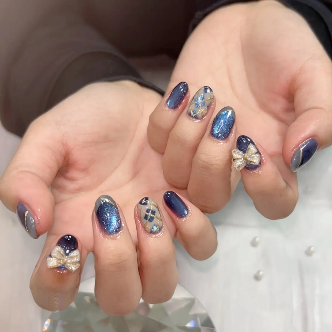 ネイル アートネイル フレンチネイル ジェルネイル グラデーション マグネットネイル ハンドネイル Cute Tips nailのネイルデザイン