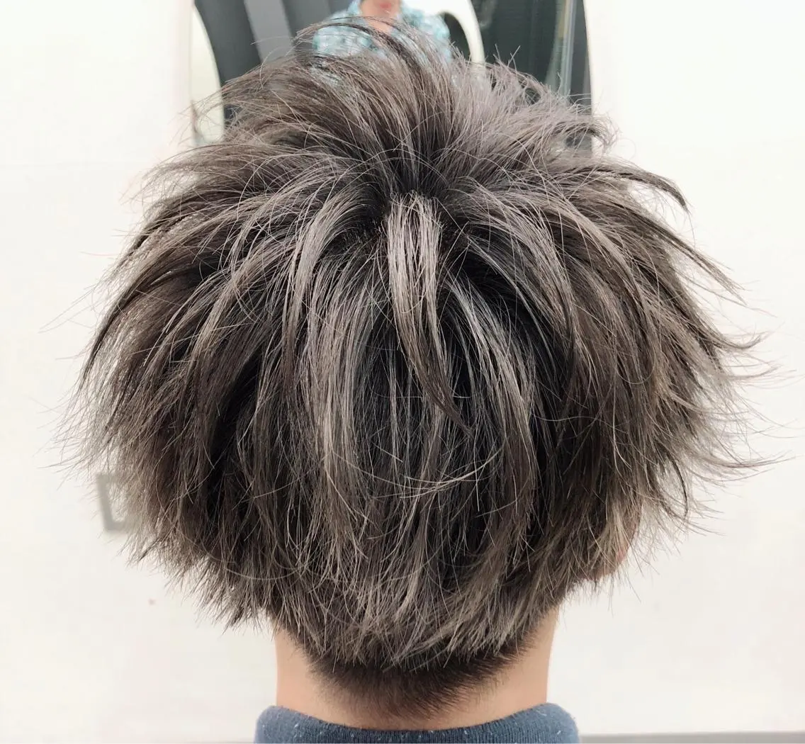 ショート メンズ マッシュ 刈り上げ カット ヘアカラー トリートメント メンズ/韓国レイヤー /透明感カラー那須野のヘアスタイル
