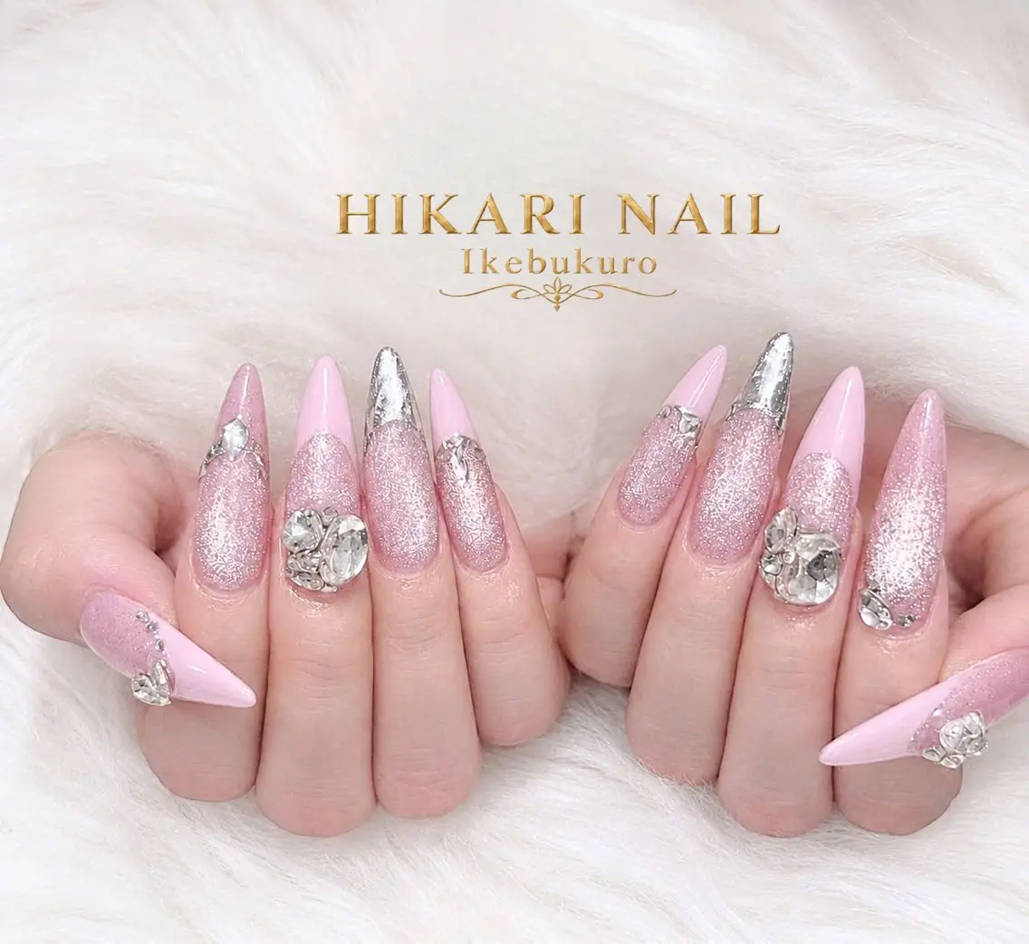 ネイル チークネイル 長さ出し フレンチネイル ガーリー ハロウィン ハンドネイル HikariNail Ikebukuroのネイルデザイン