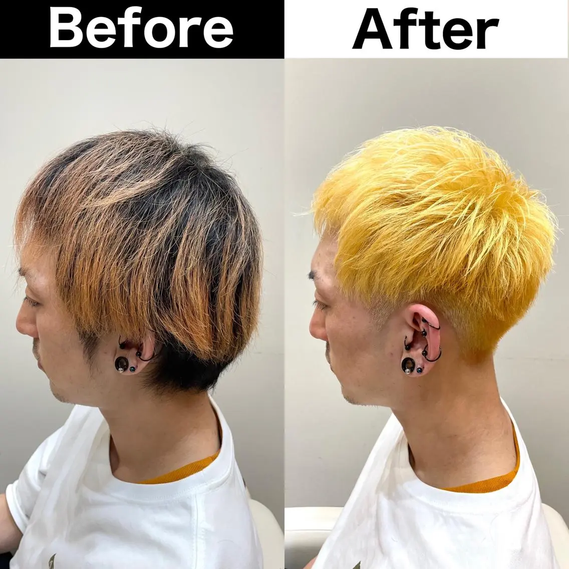 カラー メンズ メンズブリーチ ツーブロック 刈り上げ メンズベリーショート ブリーチ Soleria 田中慎一のヘアスタイル