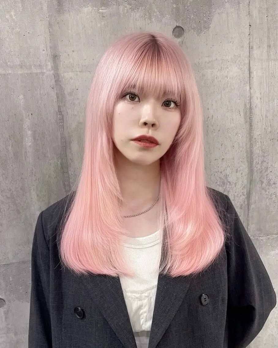 ロング カラー ヘアカラー エクステ Ryoichi⛓️ 韓国ヘア/ハイトーンのヘアスタイル