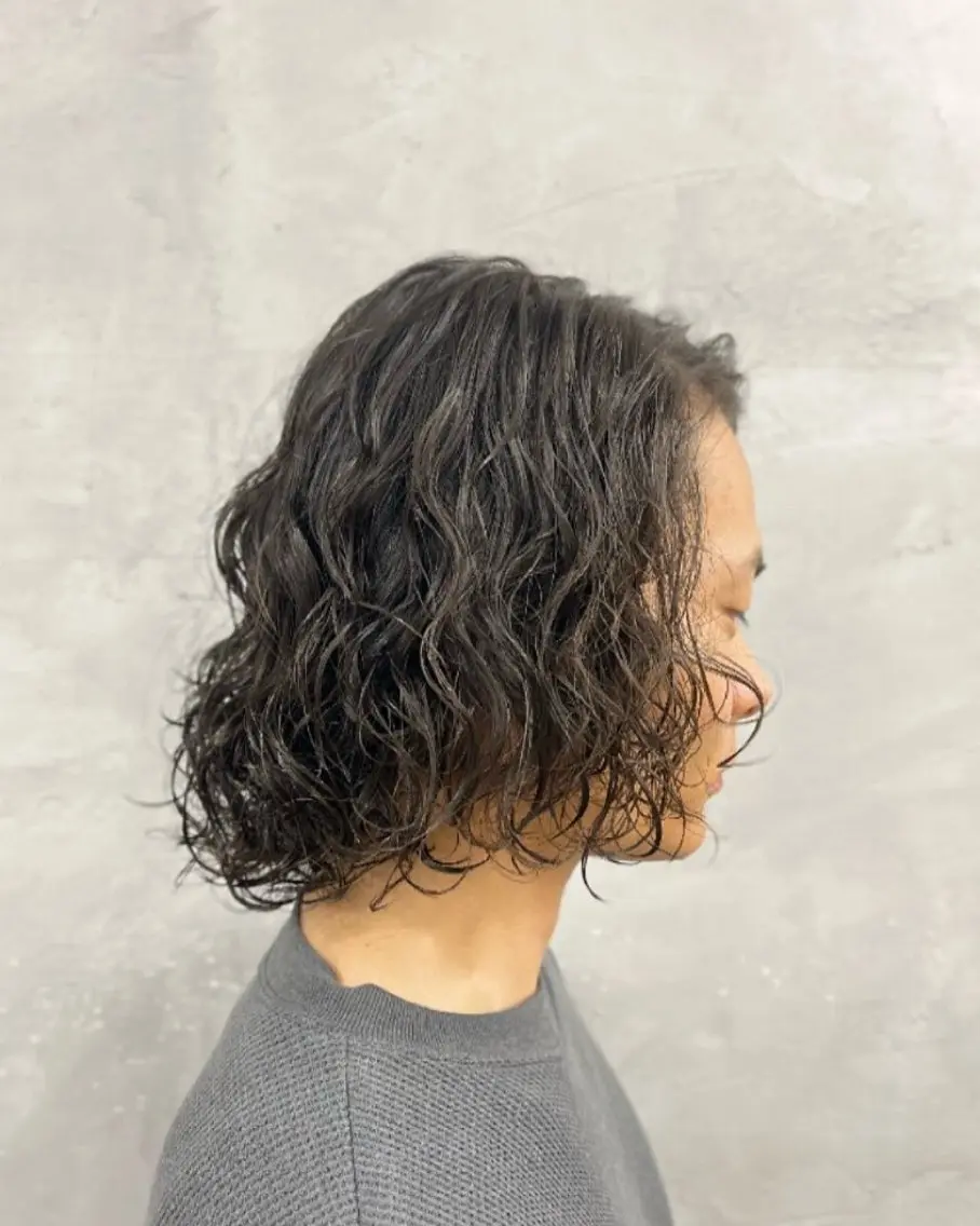 ミディアム パーマ カット パーマ ナカジマ ハルカのヘアスタイル