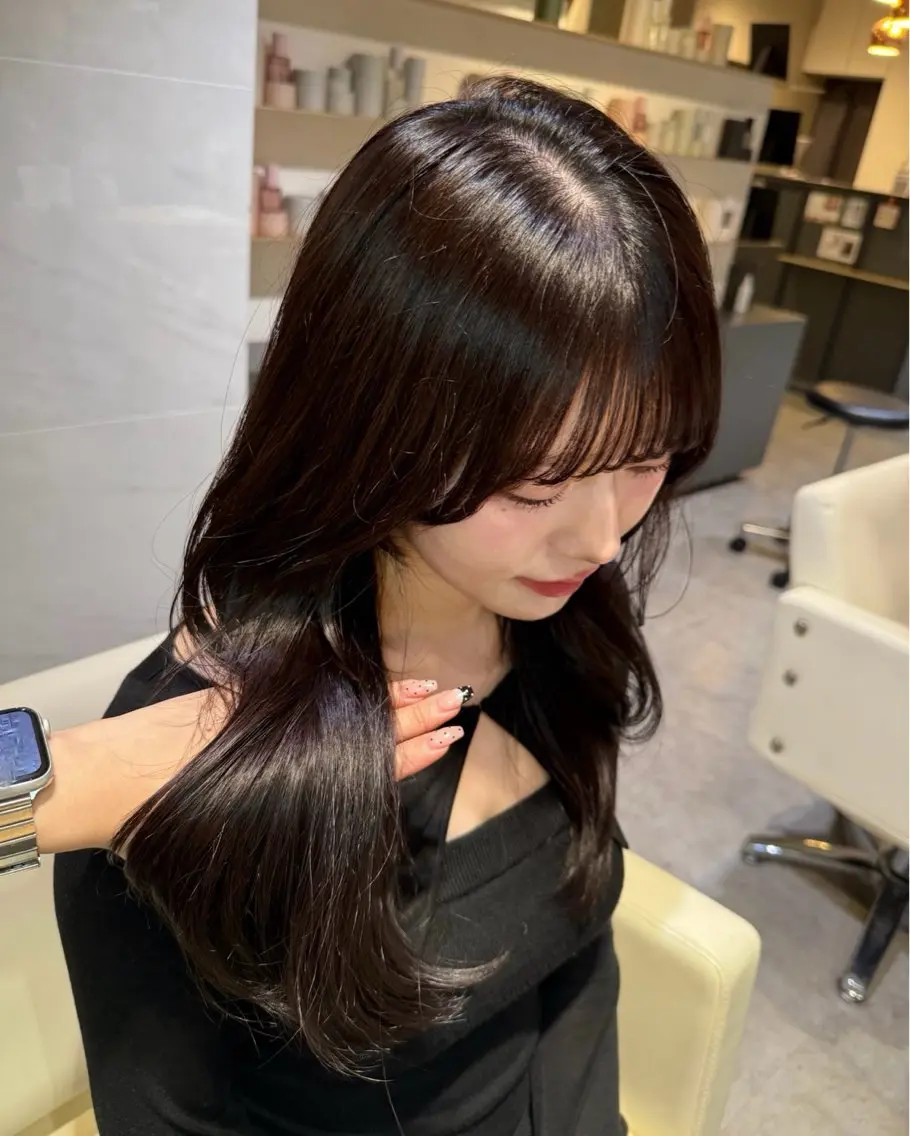 ミディアム ヘアカラー 谷 亜澄のヘアスタイル