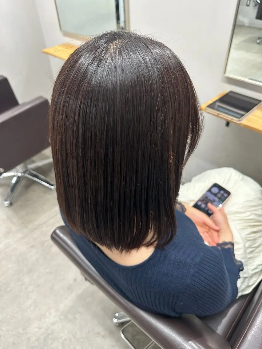 ミディアム 縮毛矯正 🤍Lig.横浜 🤍MIA🤍のヘアスタイル
