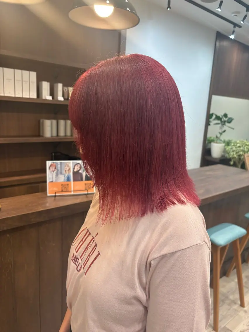 カラー ヘアカラー まろみ暖色×ボブ ×chia🕯のヘアスタイル
