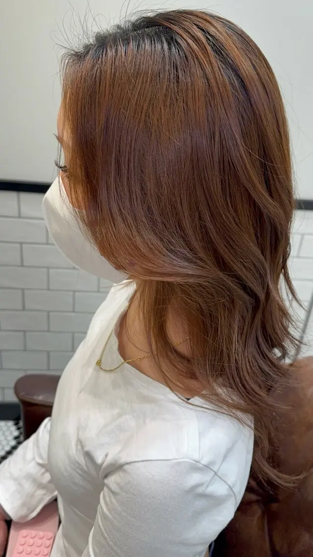 ロング くびれヘア 韓国風ヘア くびれレイヤー レイヤーカット 大石 海月（おおいしみづきのヘアスタイル