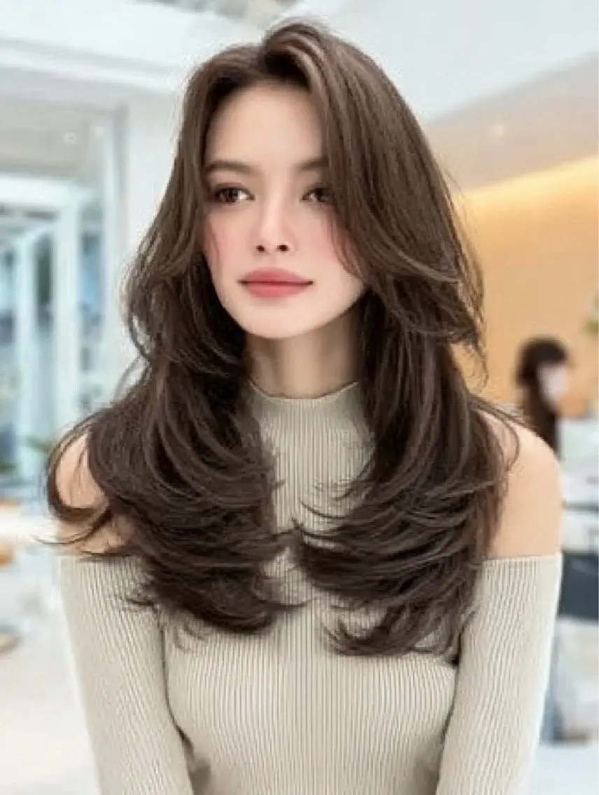 ロング カラー ヘアカラー 🍒モテ暖色カラー × うる艶✧ ゆなのヘアスタイル