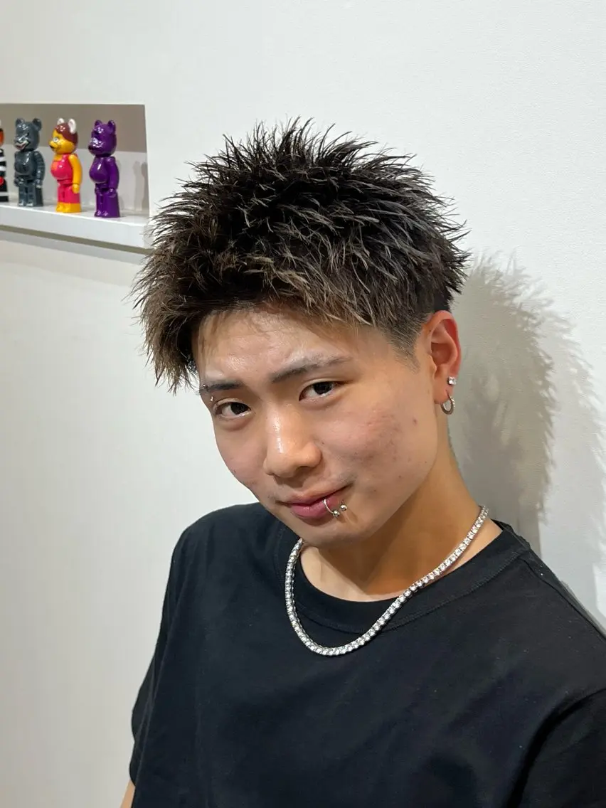 ショート メンズ アップバング ショートヘア カット メンズ特化パーマ &カラー🔥小倉大和のヘアスタイル