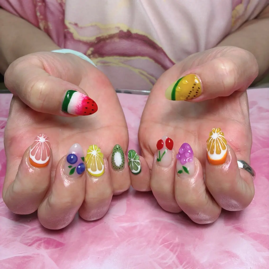 セミロング ハンドネイル hs nail salonのネイルデザイン