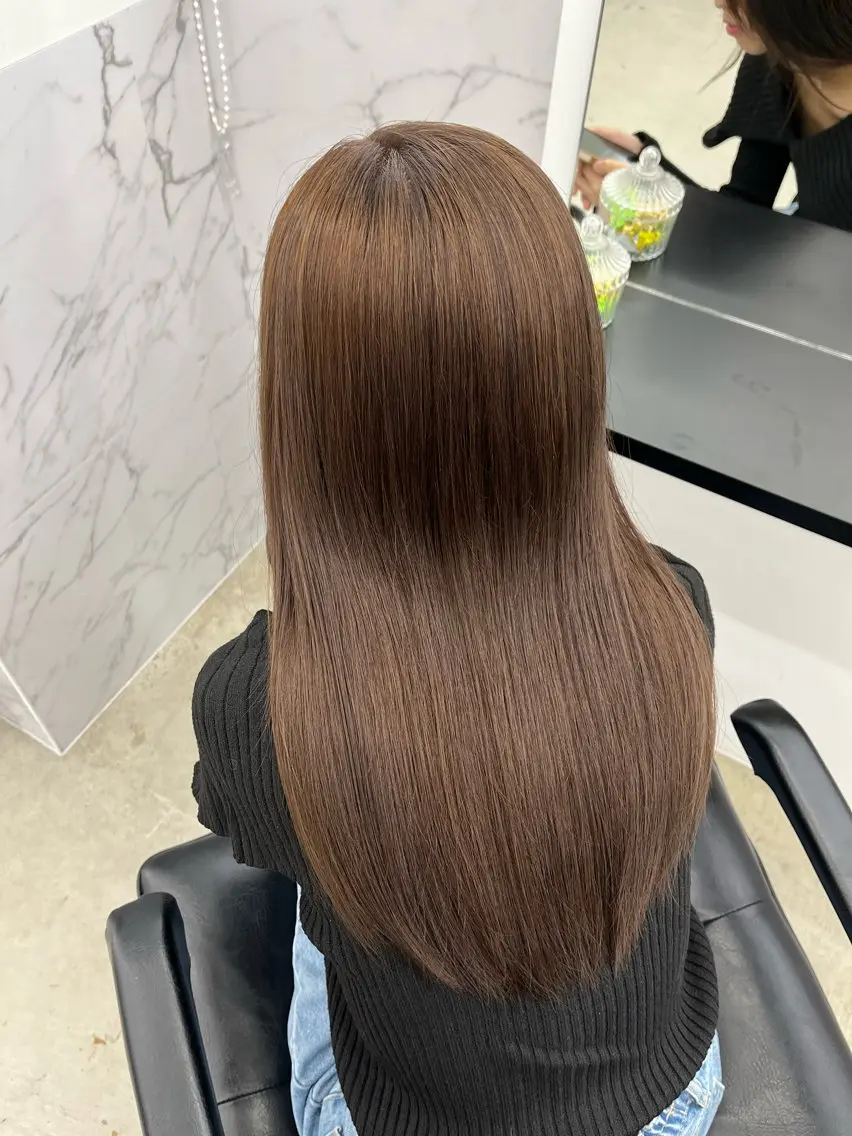 カラー ブリーチ 透明感カラー ブリーチなしカラー ブリーチ/ハイトーン 名古屋栄 リカのヘアスタイル
