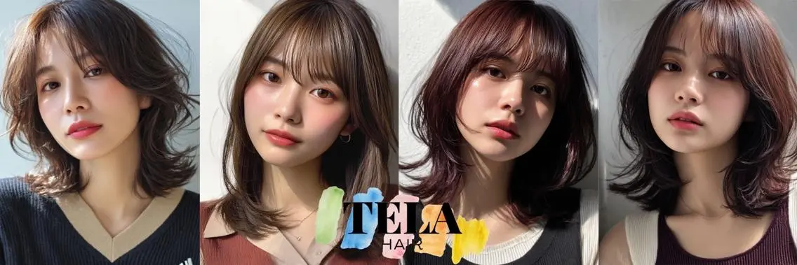 ミディアム カット ヘアカラー トリートメント TELAHAIR 髪質改善特化型サロンのヘアスタイル