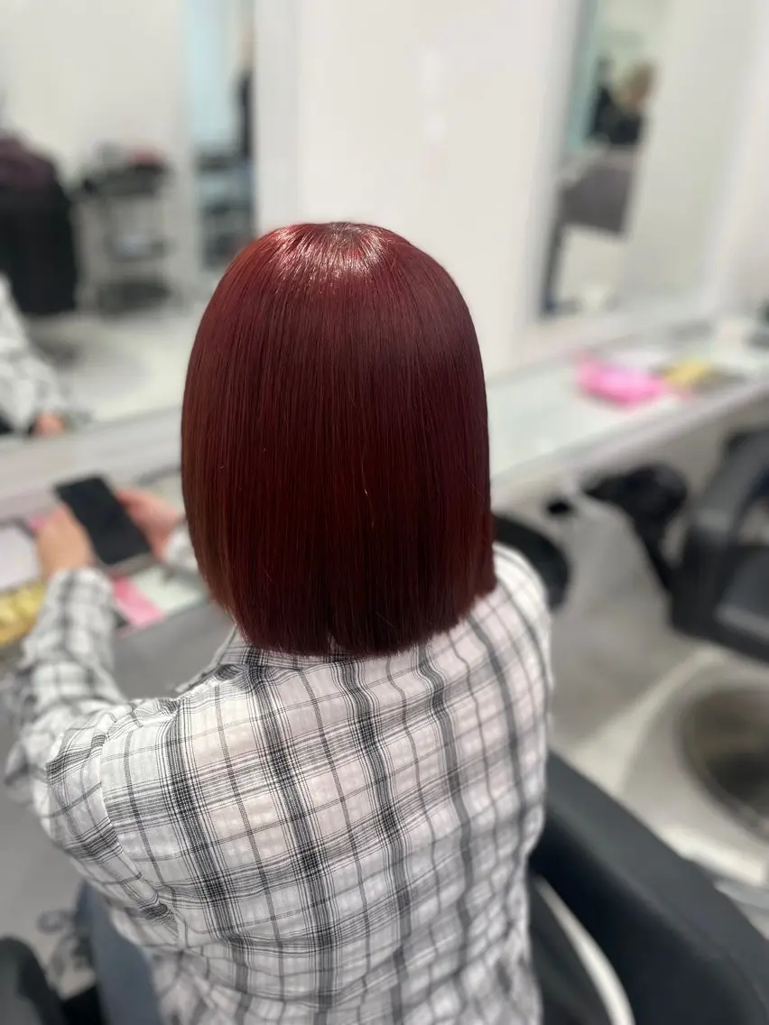 ミディアム カラー ヘアカラー トレンド暖色ヘア🍒 miu🍒のヘアスタイル