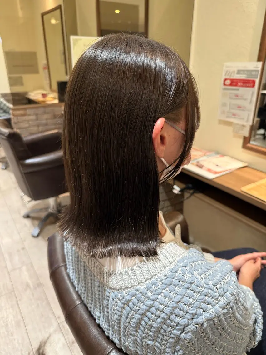 ミディアム カラー ヘアカラー 🍎暖色🍊/ボブ/ ケアブリーチ/あいらのヘアスタイル