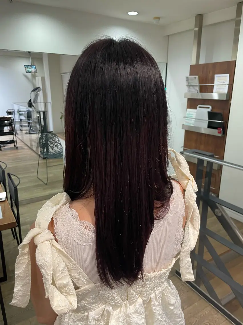 ロング カラー ブリーチ ラベンダーカラー レッドカラー 小野 心のヘアスタイル