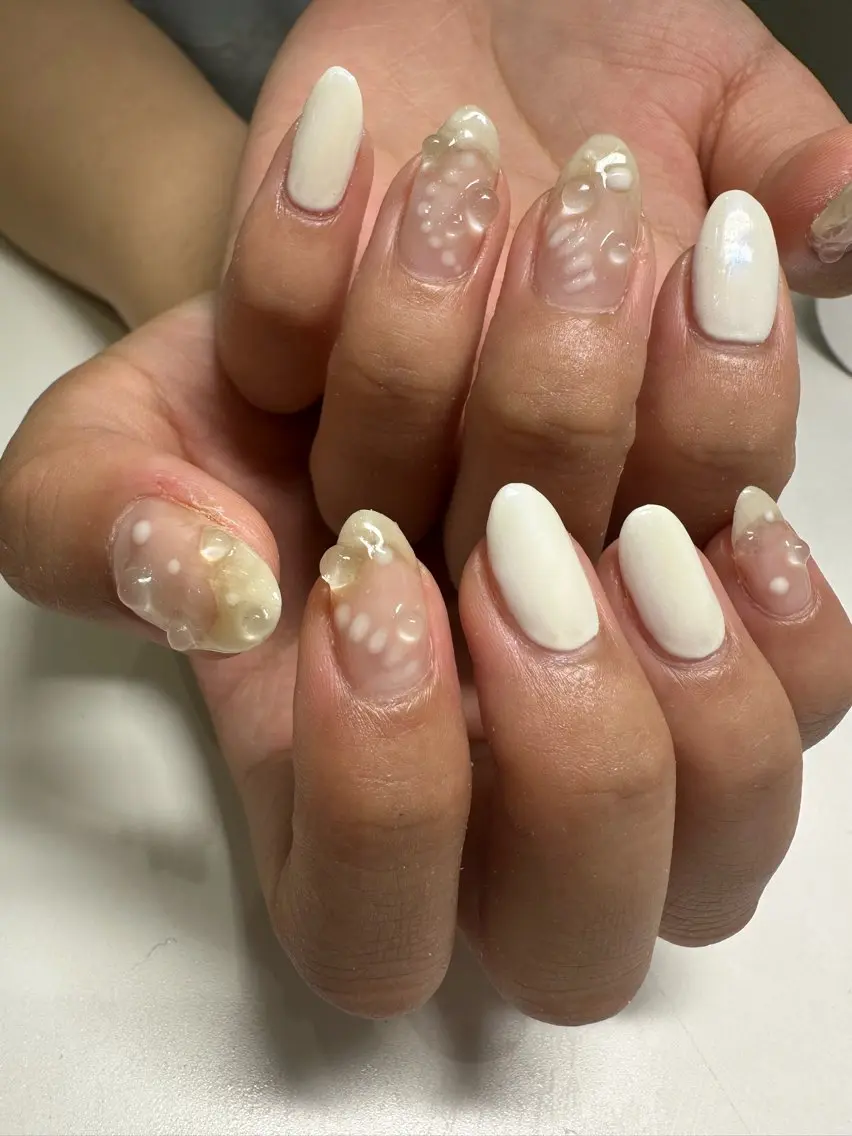 ネイル ジェルネイル シンプルネイル ハンドネイル 🖤🤍石川 アイリ🤍🖤のヘアスタイル