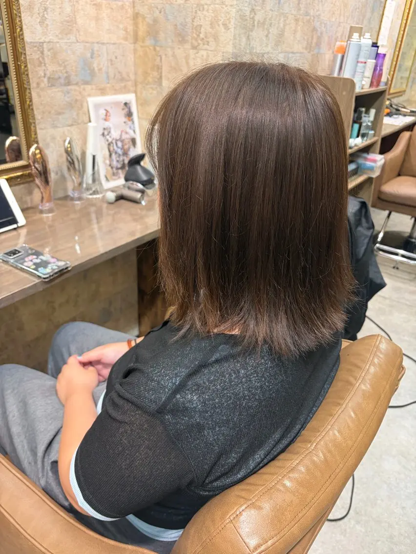 ミディアム ヘアカラー 前田 みのりのヘアスタイル