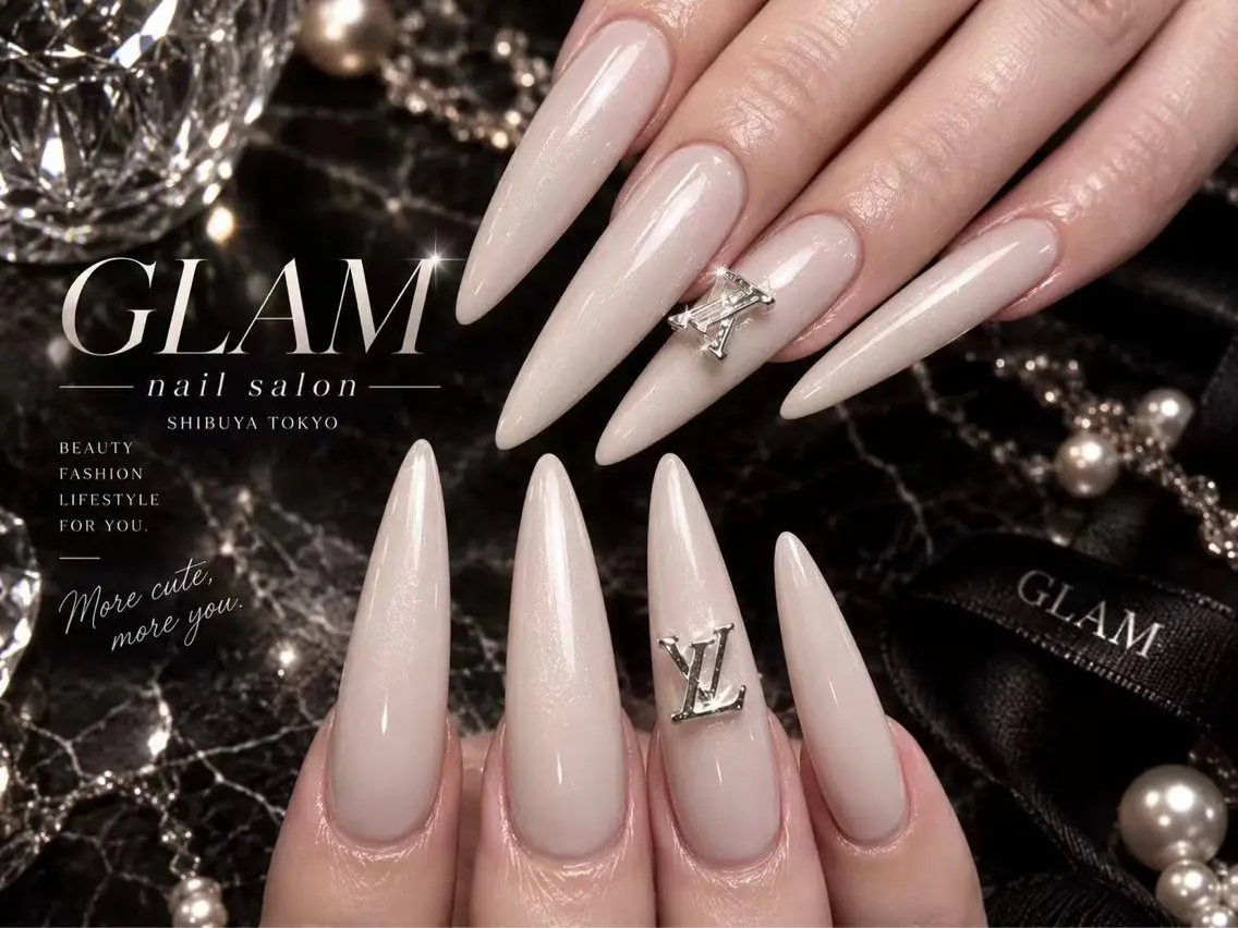 ネイル ハンドネイル エツメ💅 長さ出し🎀デザインのネイルデザイン