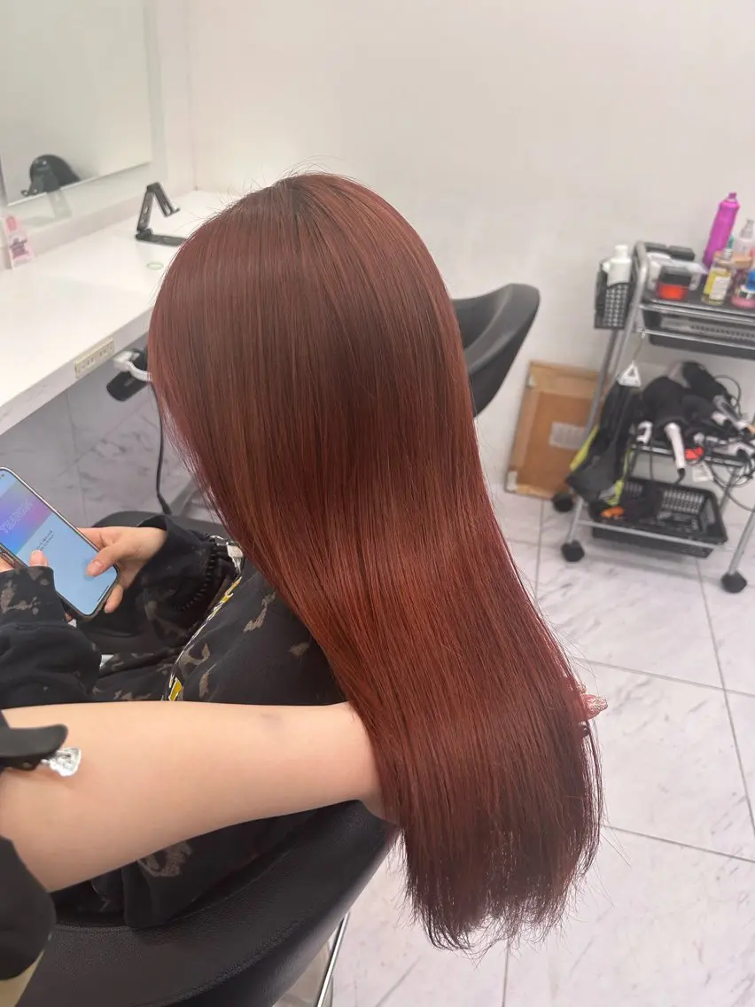 ロング カラー ヘアアレンジ メンズ キッズ ヘアカラー トリートメント ヘアセット ブリーチなしカラー/ ブラウン/レイヤーのヘアスタイル