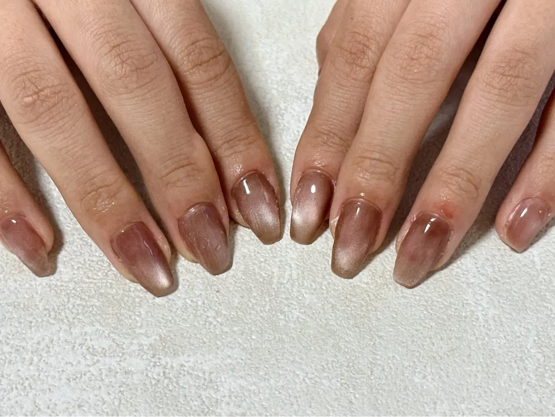 ネイル オーロラネイル 桜ネイル フラワーネイル フットネイル フレンチネイル mogunail &blowのネイルデザイン