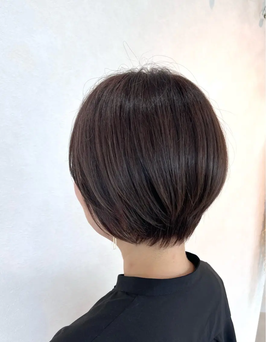 ショート カラー 似合わせカット ショートヘア カット ヘアカラー トリートメント ショート/白髪ぼかし 君和田若菜のヘアスタイル