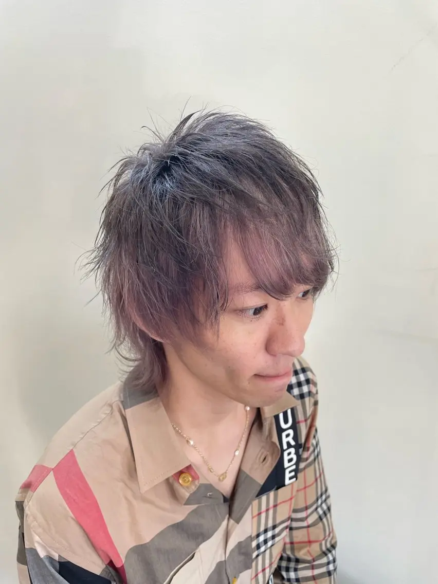 ショート カラー メンズ フェードカット メンズハイライト メンズ韓国風 メンズメッシュ マッシュ カット ヘアカラー WEST OLAND加藤圭介のヘアスタイル
