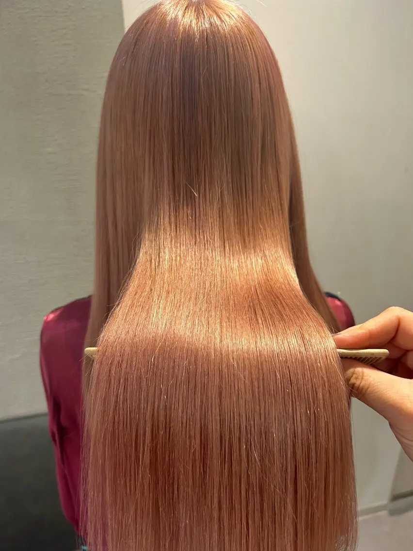 ミディアム カラー ベージュカラー オレンジ オレンジベージュ 🌈ウルトワ水素 髪質改善naru🌈のヘアスタイル