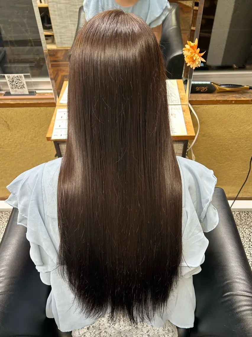 ロング カラー グレージュ モカグレージュ 髙橋 莉菜のヘアスタイル