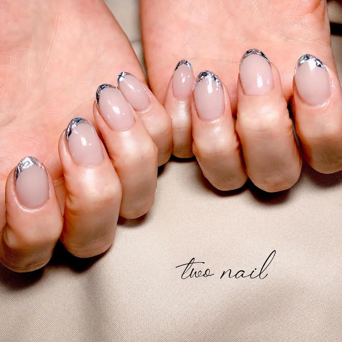 ネイル アートネイル フットネイル ハート ニュアンスネイル ホワイト two nailのネイルデザイン