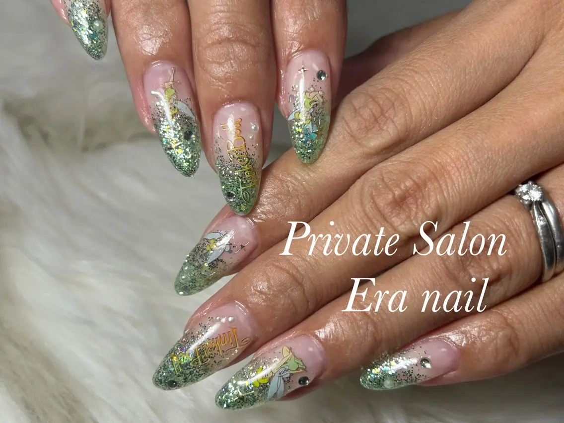 ネイル グラデーション ラメ(グリッター) ラメグラデーション ハンドネイル Era nailのネイルデザイン