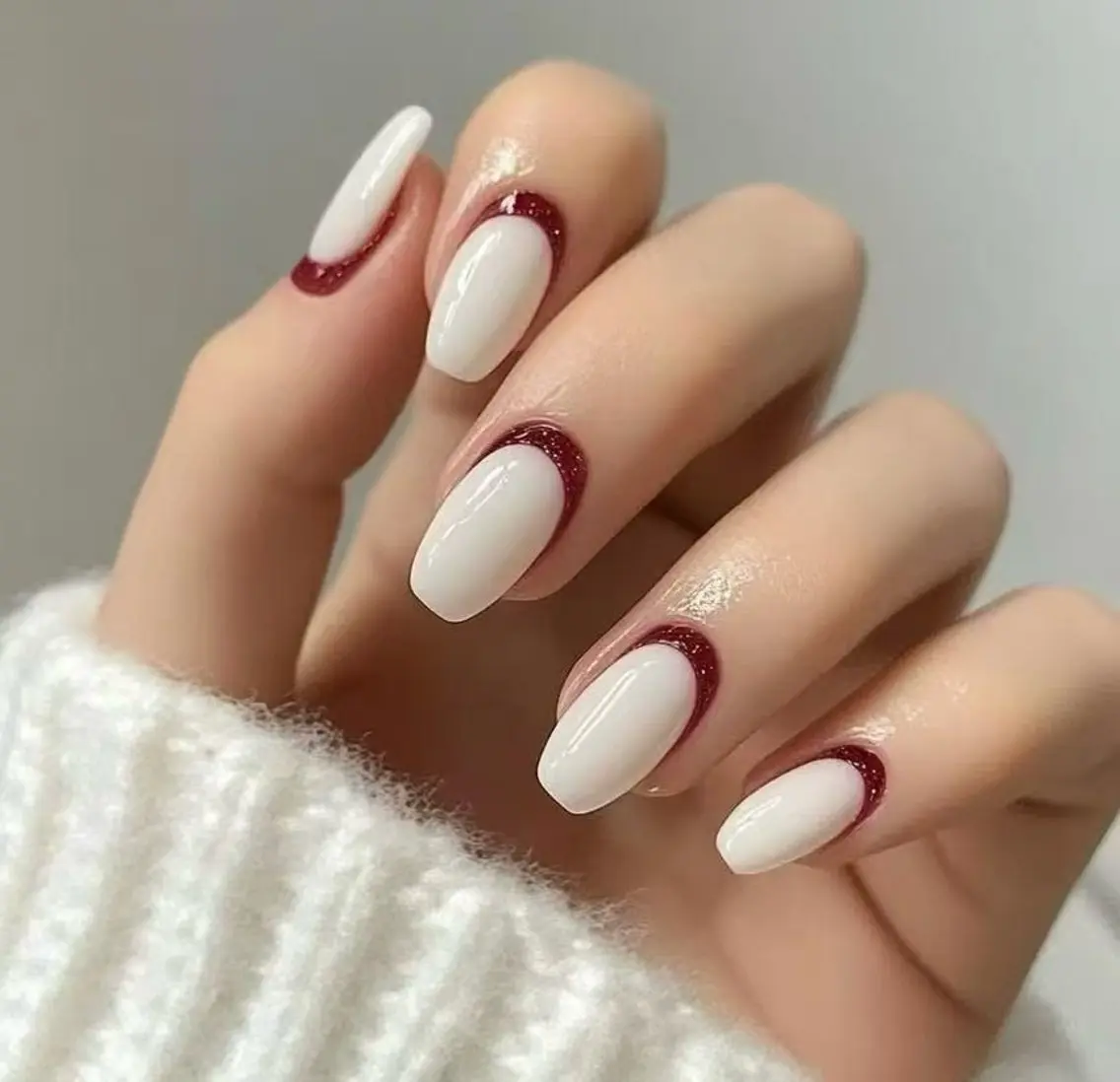 ネイル フラワーネイル フレンチネイル ジェルネイル ガラスフレンチ ハート ハンドネイル BabyYouMi nailのネイルデザイン