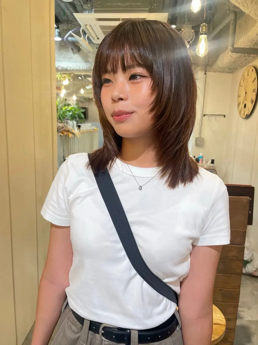 ミディアム パーマ ミディアムパーマ ストレートパーマ 狩野 羅夢のヘアスタイル
