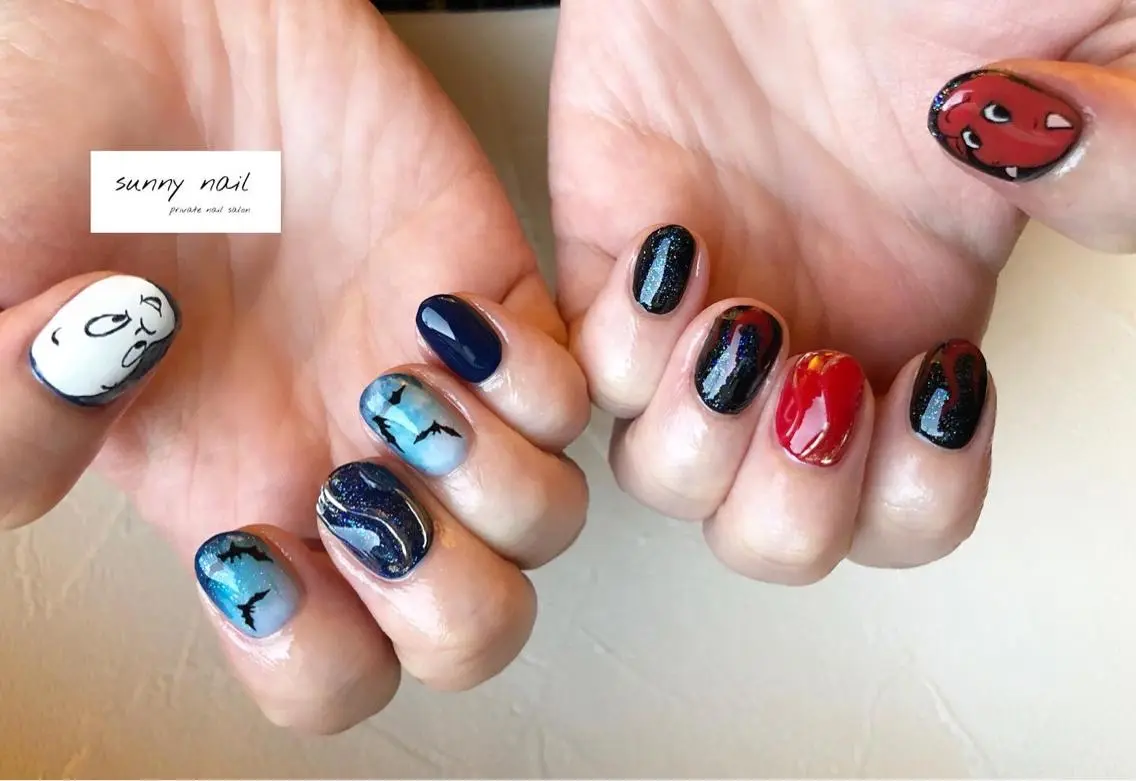 ネイル アートネイル クリアネイル ジェルネイル ハロウィン ニュアンスネイル sunny nailのネイルデザイン
