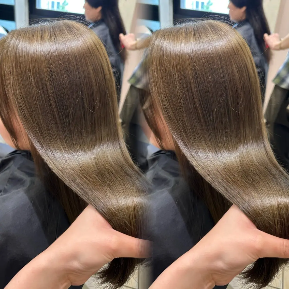ロング カラー ベージュカラー オリーブベージュ オリーブカラー カット ヘアカラー トリートメント 新宿/艶カラー 🎀韓国ヘアKANAのヘアスタイル