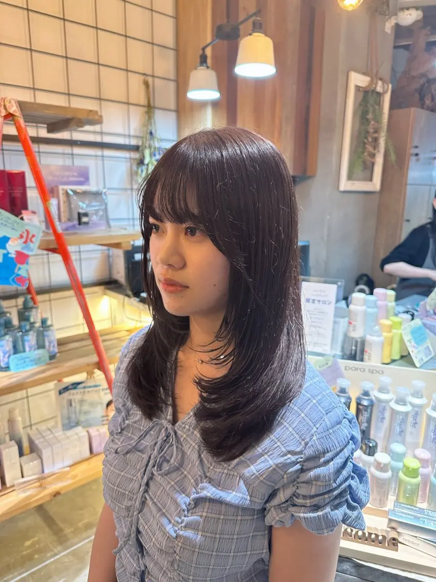 ミディアム カラー ミディアムレイヤー ブラウンカラー ラベンダーカラー ラベンダーブラウン レイヤーカット 溜一太／似合わせ/ メンズカットのヘアスタイル