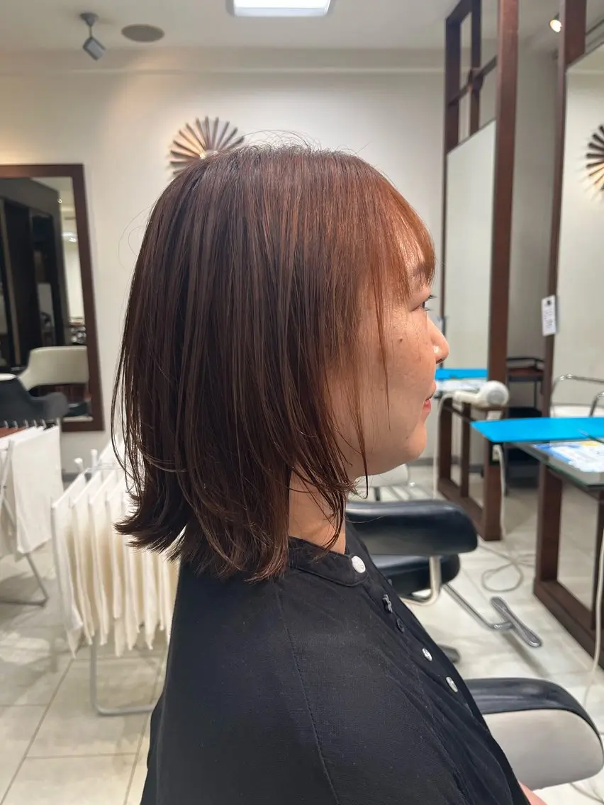 セミロング 顔周りカット レイヤーカット 北山 麻衣のヘアスタイル