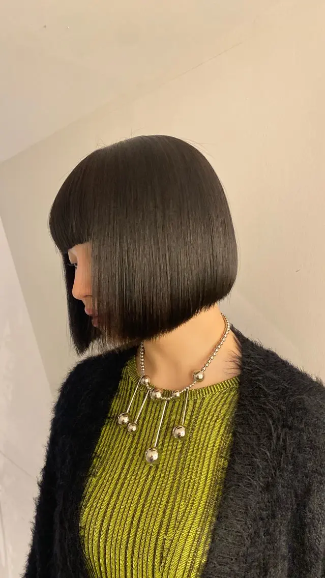 ショート カラー キッズ 🌀パーマ レイヤー ボブ/marinoのヘアスタイル