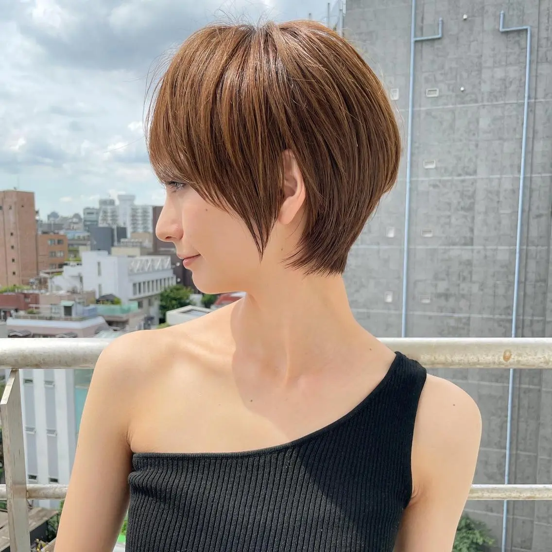 ショート カラー カット ヘアカラー トリートメント 縮毛/ショート/ ボブ/レイヤー/小原のヘアスタイル