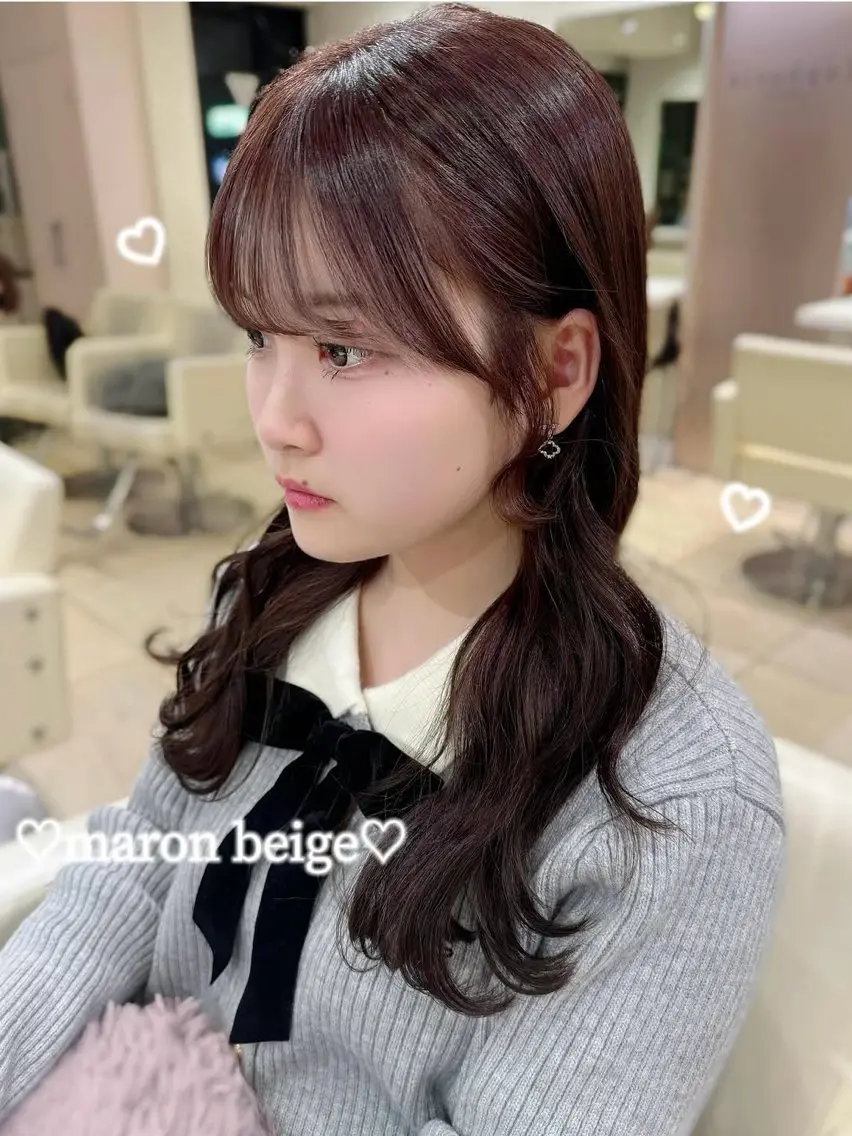 セミロング 顔周りカット シースルーバング サイドバング 小顔カット レイヤー/顔周り/艶 カラー❤︎koimiのヘアスタイル