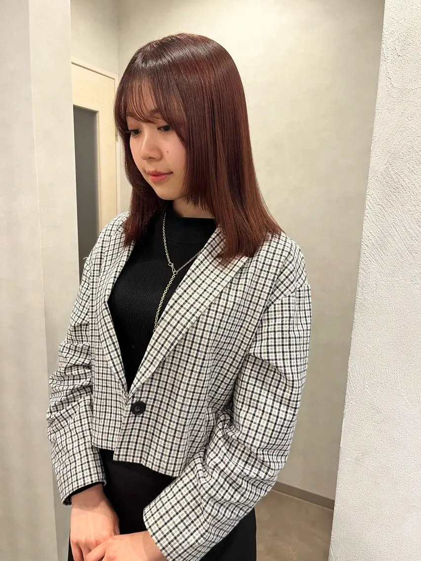 ミディアム カラー ブラウンカラー ピンクカラー ピンクブラウン 髪質改善 Lita./ 大賀ひかり🧁🫧のヘアスタイル