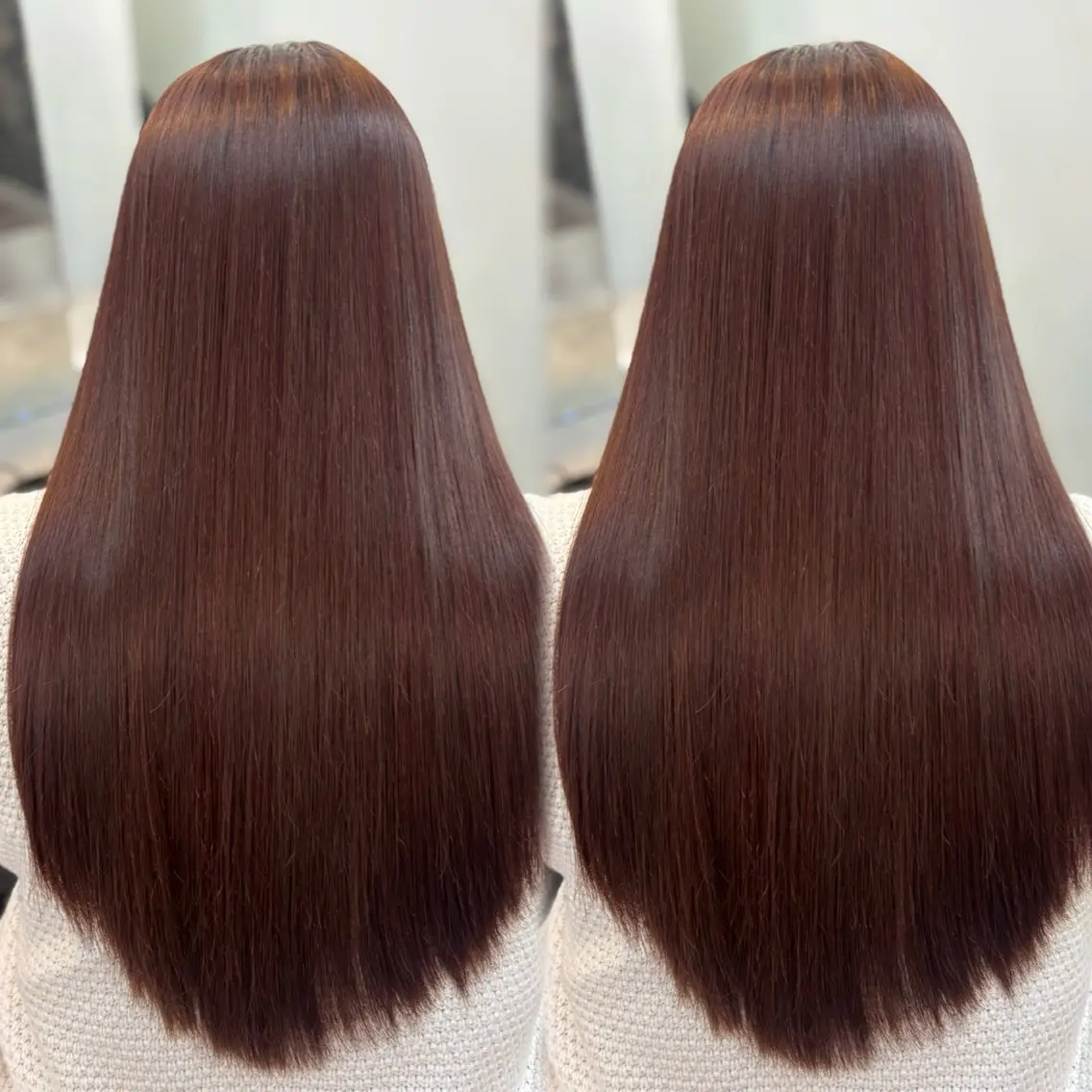 ロング カラー レッドカラー 似合わせカット ヘアカラー 🐈‍⬛momo🐾 ブリーチ・Wカラーのヘアスタイル