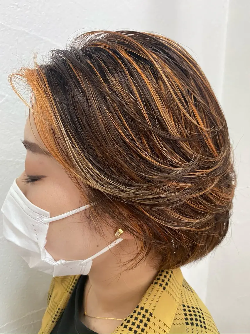 ショート ハイライト カット ヘアカラー トリートメント ハイライト×レイヤー 🖤木津谷のヘアスタイル
